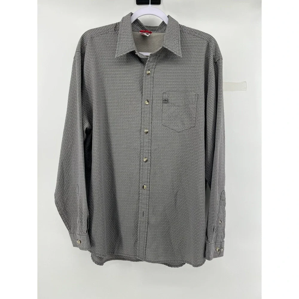 The North Face‎ Mens L G Plaid Long Sleeve Button Up Shirt Outdoor Casual